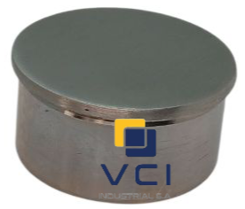 Tapón inox plano P/tubo de 2"